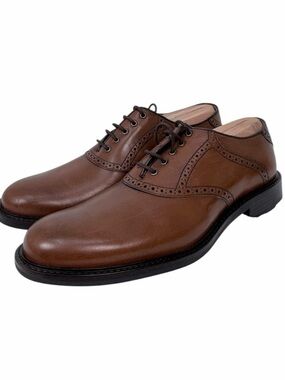 Johnston and Murphy Tabor Saddle Oxford Dress Shoes Mahogany Brown Leather 10.5
